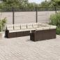 Preview: ARDEBO.de - 10-tlg. Garten-Sofagarnitur mit Kissen Braun Poly Rattan