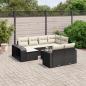 Preview: ARDEBO.de - 11-tlg. Garten-Sofagarnitur mit Kissen Schwarz Poly Rattan