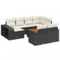 Preview: 11-tlg. Garten-Sofagarnitur mit Kissen Schwarz Poly Rattan