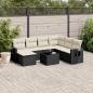 Preview: ARDEBO.de - 8-tlg. Garten-Sofagarnitur mit Kissen Schwarz Poly Rattan