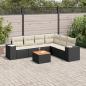 Preview: ARDEBO.de - 7-tlg. Garten-Sofagarnitur mit Kissen Schwarz Poly Rattan