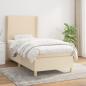 Preview: ARDEBO.de - Boxspringbett mit Matratze Creme 80x200 cm Stoff