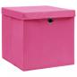 Preview: Aufbewahrungsboxen mit Deckeln 4 Stk. 28x28x28 cm Rosa