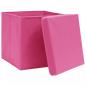 Preview: Aufbewahrungsboxen mit Deckeln 4 Stk. 28x28x28 cm Rosa