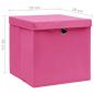 Preview: Aufbewahrungsboxen mit Deckeln 4 Stk. 28x28x28 cm Rosa