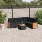 Preview: ARDEBO.de - 7-tlg. Garten-Sofagarnitur mit Kissen Schwarz Poly Rattan