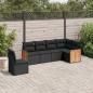 Preview: ARDEBO.de - 6-tlg. Garten-Sofagarnitur mit Kissen Schwarz Poly Rattan