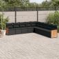 Preview: ARDEBO.de - 9-tlg. Garten-Sofagarnitur mit Kissen Schwarz Poly Rattan