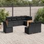 Preview: ARDEBO.de - 8-tlg. Garten-Sofagarnitur mit Kissen Schwarz Poly Rattan