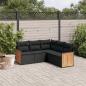 Preview: ARDEBO.de - 5-tlg. Garten-Sofagarnitur mit Kissen Schwarz Poly Rattan