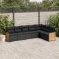 Preview: ARDEBO.de - 7-tlg. Garten-Sofagarnitur mit Kissen Schwarz Poly Rattan