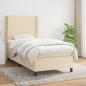 Preview: ARDEBO.de - Boxspringbett mit Matratze Creme 80x200 cm Stoff