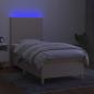 Preview: Boxspringbett mit Matratze & LED Creme 80x200 cm Stoff