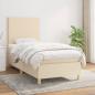 Preview: ARDEBO.de - Boxspringbett mit Matratze Creme 80x200 cm Stoff