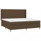 Preview: Boxspringbett mit Matratze & LED Dunkelbraun 200x200 cm Stoff