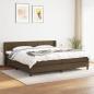 Preview: ARDEBO.de - Boxspringbett mit Matratze Dunkelbraun 200x200 cm Stoff