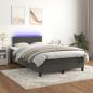 Preview: ARDEBO.de - Boxspringbett mit Matratze & LED Dunkelgrau 120x200 cm Samt