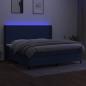 Preview: Boxspringbett mit Matratze & LED Blau 200x200 cm Stoff