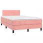 Preview: Boxspringbett mit Matratze Rosa 120x200 cm Samt