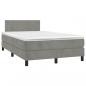 Preview: Boxspringbett mit Matratze Hellgrau 120x200 cm Samt