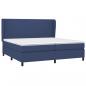 Preview: Boxspringbett mit Matratze Blau 200x200 cm Stoff