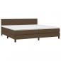 Preview: Boxspringbett mit Matratze & LED Dunkelbraun 200x200 cm Stoff