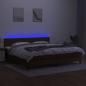 Preview: Boxspringbett mit Matratze & LED Dunkelbraun 200x200 cm Stoff