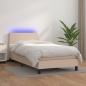 Preview: ARDEBO.de - Boxspringbett mit Matratze & LED Cappuccino-Braun 80x200cm