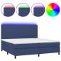 Preview: ARDEBO.de - Boxspringbett mit Matratze & LED Blau 200x200 cm Stoff