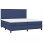 Preview: Boxspringbett mit Matratze & LED Blau 200x200 cm Stoff