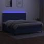 Preview: Boxspringbett mit Matratze & LED Blau 200x200 cm Stoff