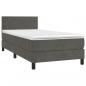 Preview: Boxspringbett mit Matratze & LED Dunkelgrau 100x200 cm Samt