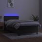 Preview: Boxspringbett mit Matratze & LED Dunkelgrau 100x200 cm Samt