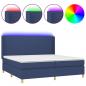 Preview: ARDEBO.de - Boxspringbett mit Matratze & LED Blau 200x200 cm Stoff