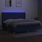 Preview: Boxspringbett mit Matratze & LED Blau 200x200 cm Stoff