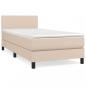 Preview: ARDEBO.de - Boxspringbett mit Matratze Cappuccino-Braun 80x200cm Kunstleder