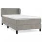 Preview: Boxspringbett mit Matratze Hellgrau 100x200 cm Samt