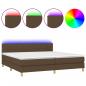 Preview: Boxspringbett mit Matratze & LED Dunkelbraun 200x200 cm Stoff