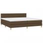 Preview: Boxspringbett mit Matratze & LED Dunkelbraun 200x200 cm Stoff