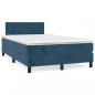 Preview: Boxspringbett mit Matratze Dunkelblau 120x200 cm Samt