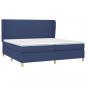 Preview: Boxspringbett mit Matratze Blau 200x200 cm Stoff