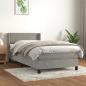 Preview: ARDEBO.de - Boxspringbett mit Matratze Hellgrau 100x200 cm Samt