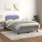 Preview: ARDEBO.de - Boxspringbett mit Matratze & LED Hellgrau 120x200 cm Samt