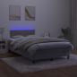 Preview: Boxspringbett mit Matratze & LED Hellgrau 120x200 cm Samt