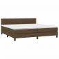 Preview: Boxspringbett mit Matratze & LED Dunkelbraun 200x200 cm Stoff