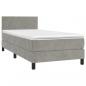 Preview: Boxspringbett mit Matratze & LED Hellgrau 100x200 cm Samt