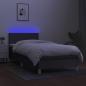 Preview: Boxspringbett mit Matratze & LED Dunkelbraun 80x200 cm Stoff