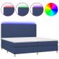 Preview: ARDEBO.de - Boxspringbett mit Matratze & LED Blau 200x200 cm Stoff