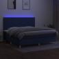 Preview: Boxspringbett mit Matratze & LED Blau 200x200 cm Stoff