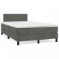 Preview: Boxspringbett mit Matratze Dunkelgrau 120x200 cm Samt